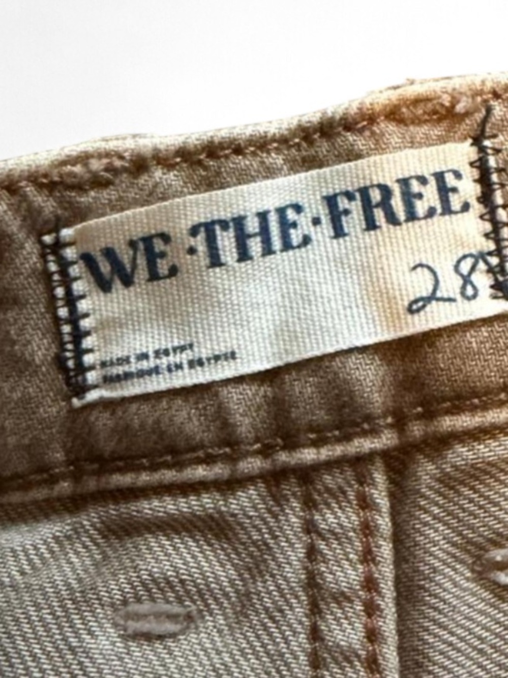 Free People We The Free Final Countdown Jeans Tumbleweed Cuffed Wide Leg NWOT - Picture 7 of 8